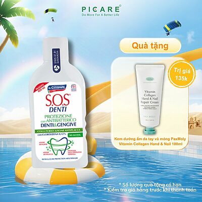 Nước súc miệng giảm mảng bám vôi răng, bảo vệ răng và nướu - S.O.S DENTI Mouthwash With Chlorhexidine 400 ml
