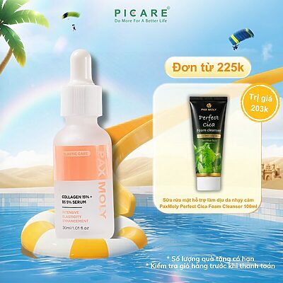 Tinh chất giúp cải thiện độ đàn hồi và làm dịu cho da nhạy cảm PaxMoly Collagen 15% + B5 5% Serum 30ml