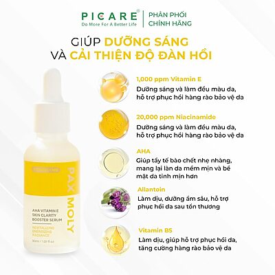 Alternative view of Tinh chất giúp dưỡng sáng, cải thiện độ đàn hồi cho da Pax Moly AHA Vitamin E Skin Clarity Booster Serum 30ml