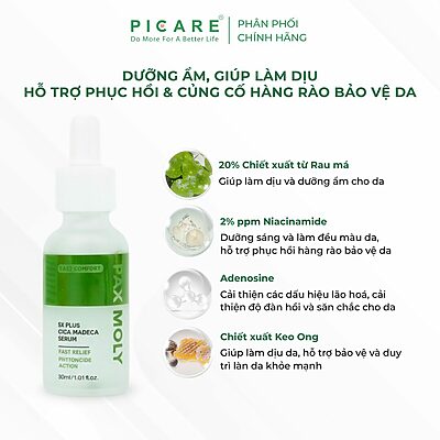 Alternative view of Tinh chất Rau má giúp làm dịu, dưỡng ẩm và hỗ trợ phục hồi da Pax Moly 5x Plus Cica Madeca Serum 30ml