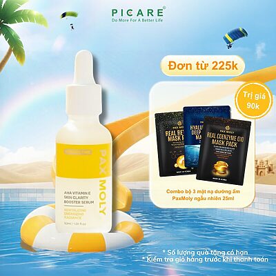 Tinh chất giúp dưỡng sáng, cải thiện độ đàn hồi cho da Pax Moly AHA Vitamin E Skin Clarity Booster Serum 30ml