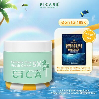 Kem dưỡng rau má giúp cấp ẩm sâu làm dịu và phục hồi cho da Pax Moly Centella Cica 5X Repair Cream 100g