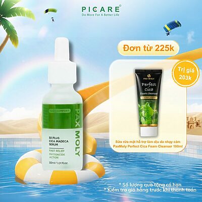 Tinh chất Rau má giúp làm dịu, dưỡng ẩm và hỗ trợ phục hồi da PaxMoly 5x Plus Cica Madeca Serum 30ml