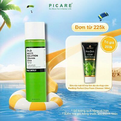 Nước hoa hồng rau má giúp làm dịu và dưỡng ẩm cho da PaxMoly Dr. JK MULTI Solution Vitamin Cica Toner 160ml