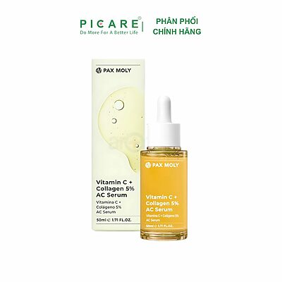 Alternative view of Tinh chất giúp dưỡng sáng, cải thiện độ đàn hồi và dưỡng ẩm cho da PAXMOLY Vitamin C + Collagen 5% AC Serum 50ml