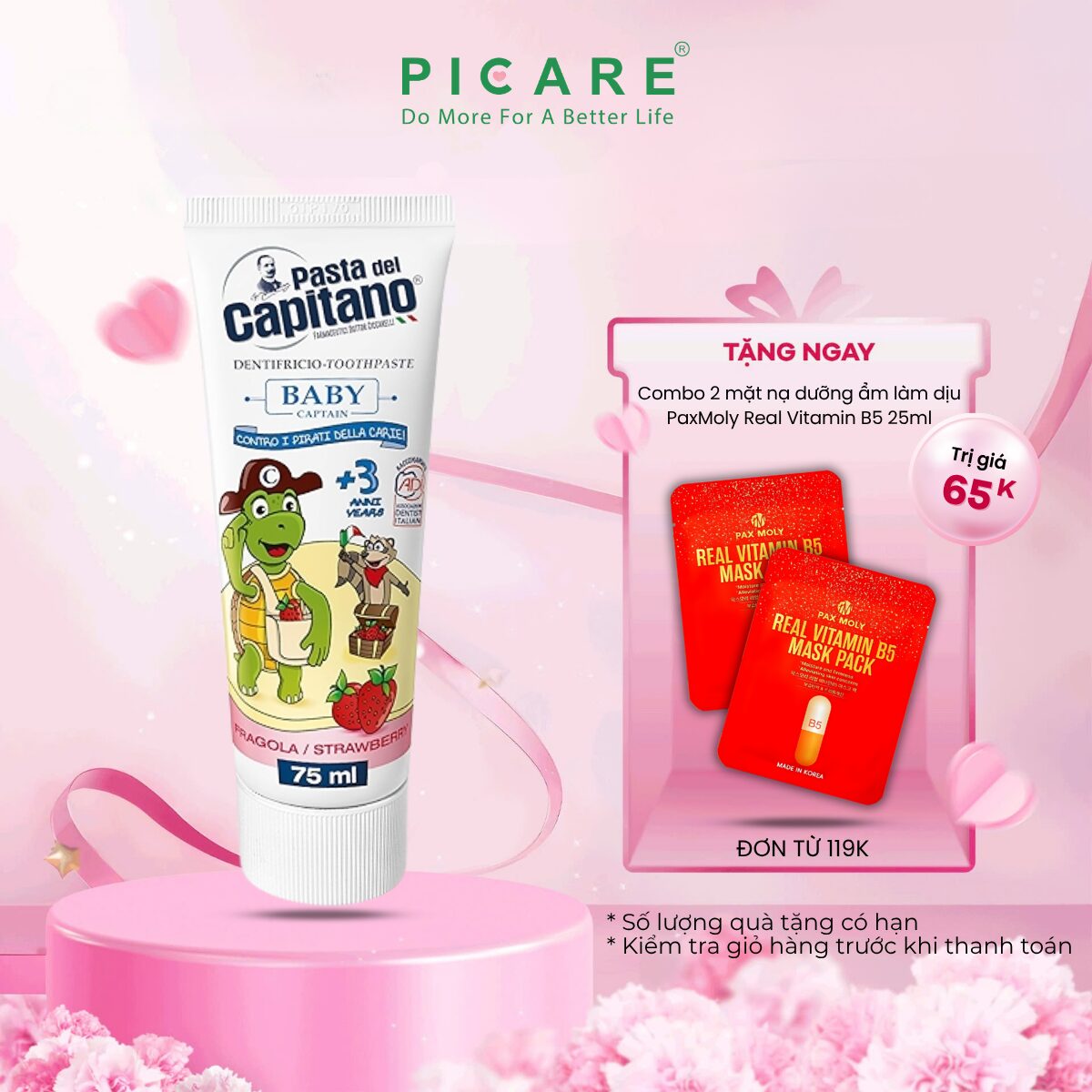 Kem đánh răng Pasta del Capitano Baby 3+ (Vị dâu tây) 75ml