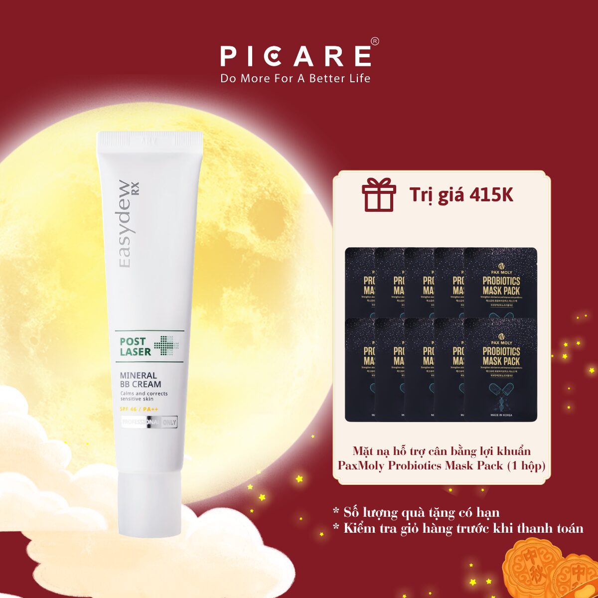 Kem chống nắng trang điểm Easydew Rx Post Laser Mireral BB Cream SPF46 40ml