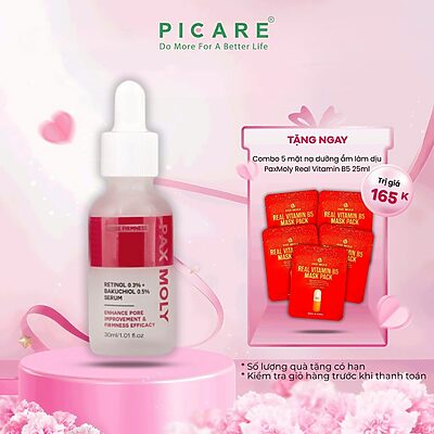 Tinh chất giúp làm mờ thâm và các dấu hiệu lão hoá PaxMoly Retinol 0.3% + Bakuchiol 0.5% Serum 30ml