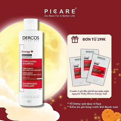 Dầu gội ngăn ngừa và giảm rụng tóc Vichy Dercos Energising Aminexil Stimulating Shampoo 200ml