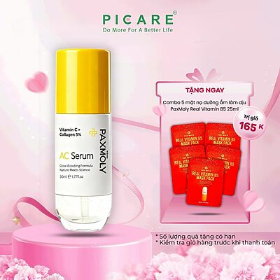 Tinh chất giúp dưỡng sáng, cải thiện độ đàn hồi và dưỡng ẩm cho da PAXMOLY Vitamin C + Collagen 5% AC Serum 50ml