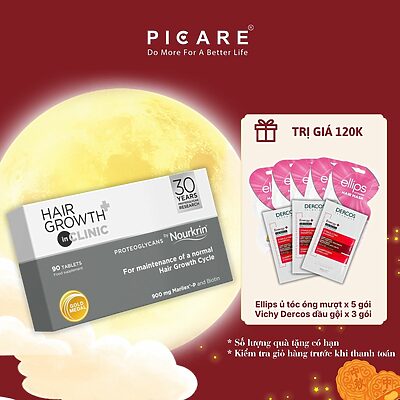 Viên uống hỗ trợ kích thích mọc tóc nam nữ Nourkrin Hair Growth+ Inclinic ( Hộp 90 viên )