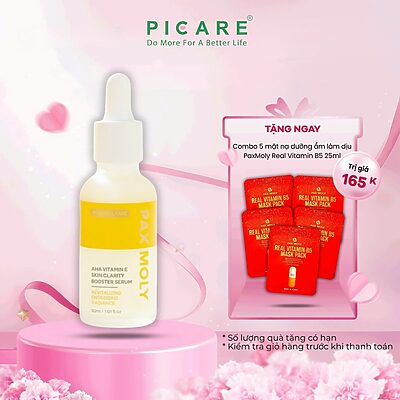 Tinh chất giúp dưỡng sáng, cải thiện độ đàn hồi cho da PaxMoly AHA Vitamin E Skin Clarity Booster Serum 30ml