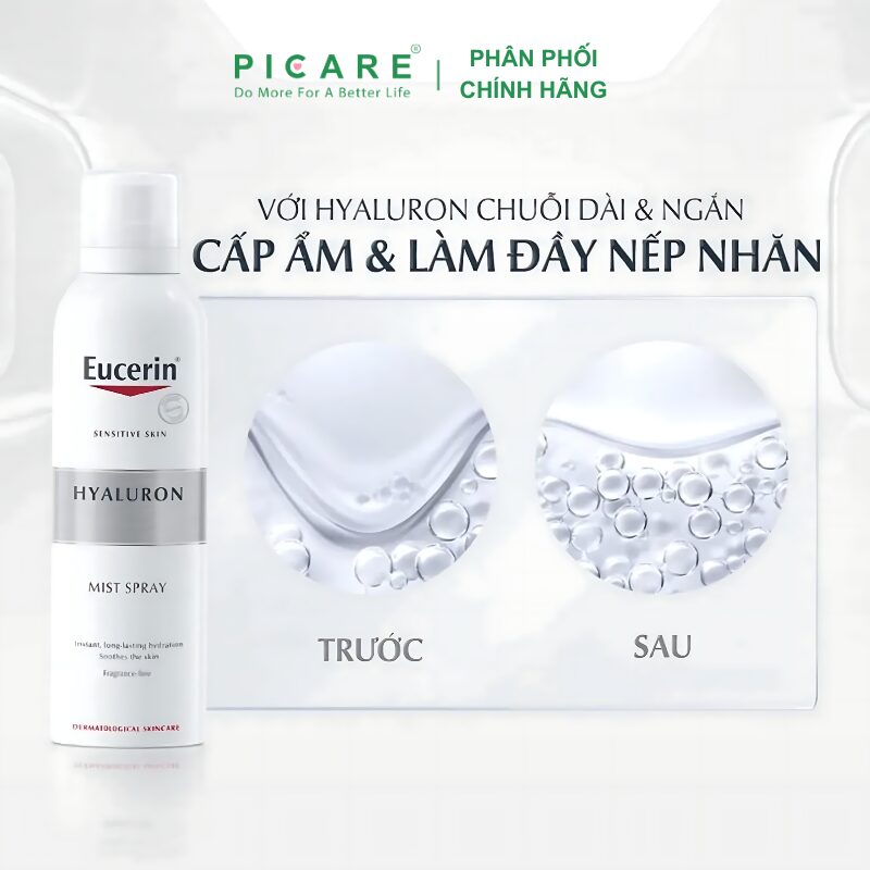 Xịt Khoáng Cấp Ẩm Dành Cho Mọi Loại Da Eucerin Hyaluron Mist Spray 50ml - Ảnh 3