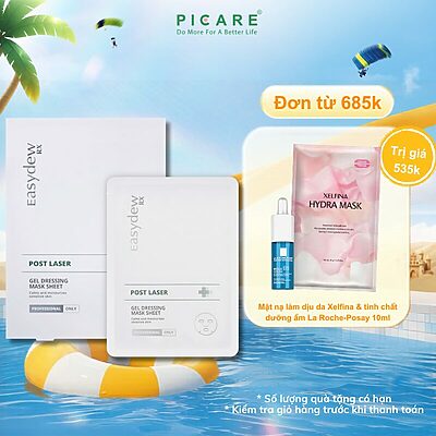 Mặt nạ cấp ẩm phục hồi dành cho da nhạy cảm da sau laser Easydew RX Post Laser Gel Dessing Mask Sheet 38ml hộp/ 5 miếng