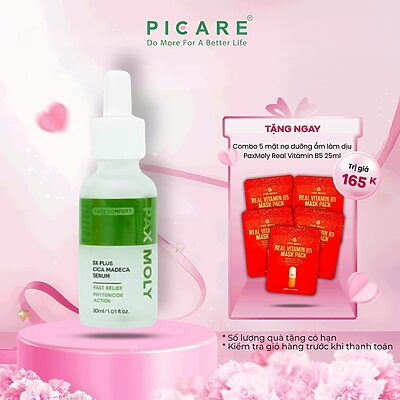 Tinh chất Rau má giúp làm dịu, dưỡng ẩm và hỗ trợ phục hồi da PaxMoly 5x Plus Cica Madeca Serum 30ml
