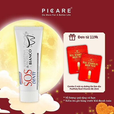 Kem đánh răng trắng răng, loại bỏ mảng bám - S.O.S DENTI Whiteness Toothpaste 75 ml