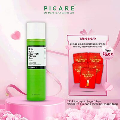 Nước hoa hồng rau má giúp làm dịu và dưỡng ẩm cho da PaxMoly Dr. JK MULTI Solution Vitamin Cica Toner 160ml