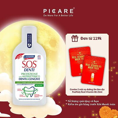 Nước súc miệng giảm mảng bám vôi răng, bảo vệ răng và nướu - S.O.S DENTI Mouthwash With Chlorhexidine 400 ml