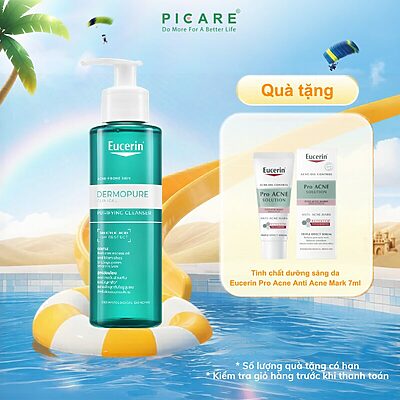 Sữa rửa mặt dạng gel dành cho da nhờn mụn Eucerin Dermopure Clinical Purifying Cleanser 200ml