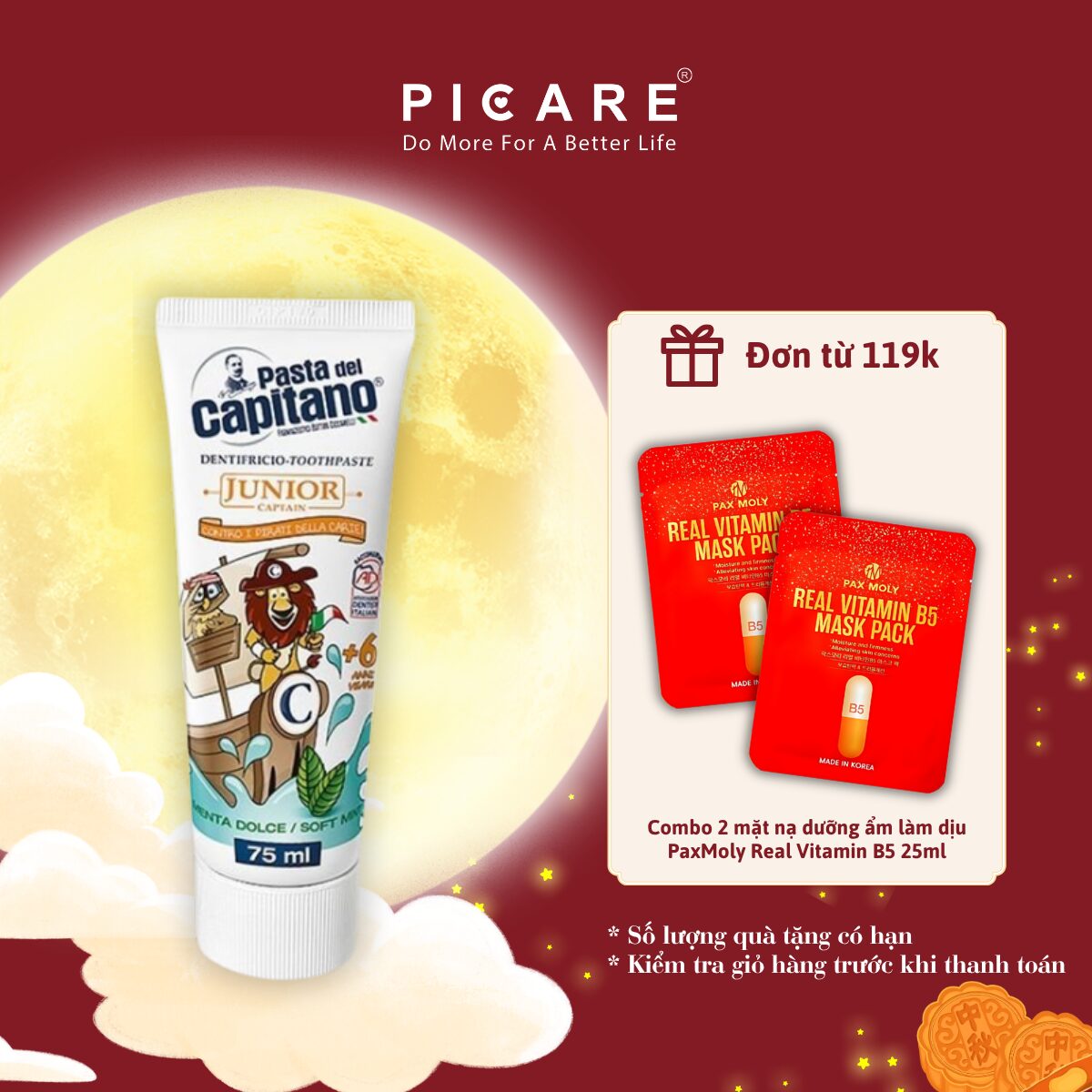 Kem đánh răng Pasta del Capitano Junior 6+ (Vị bạc hà) 75ml