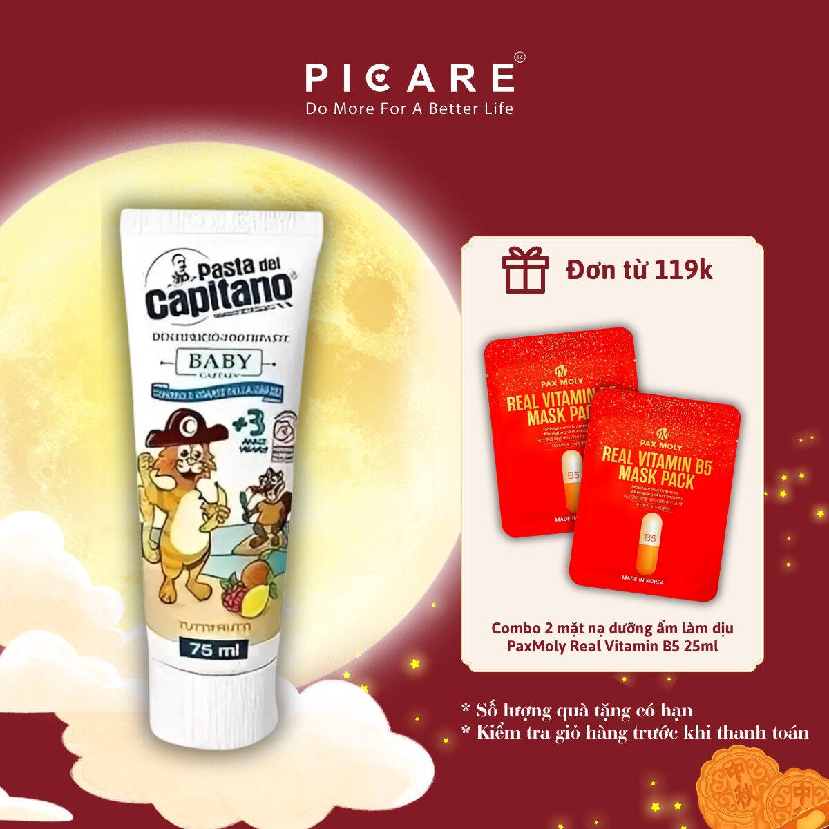 Kem đánh răng Pasta del Capitano Baby 3+ (Vị hoa quả) 75ml