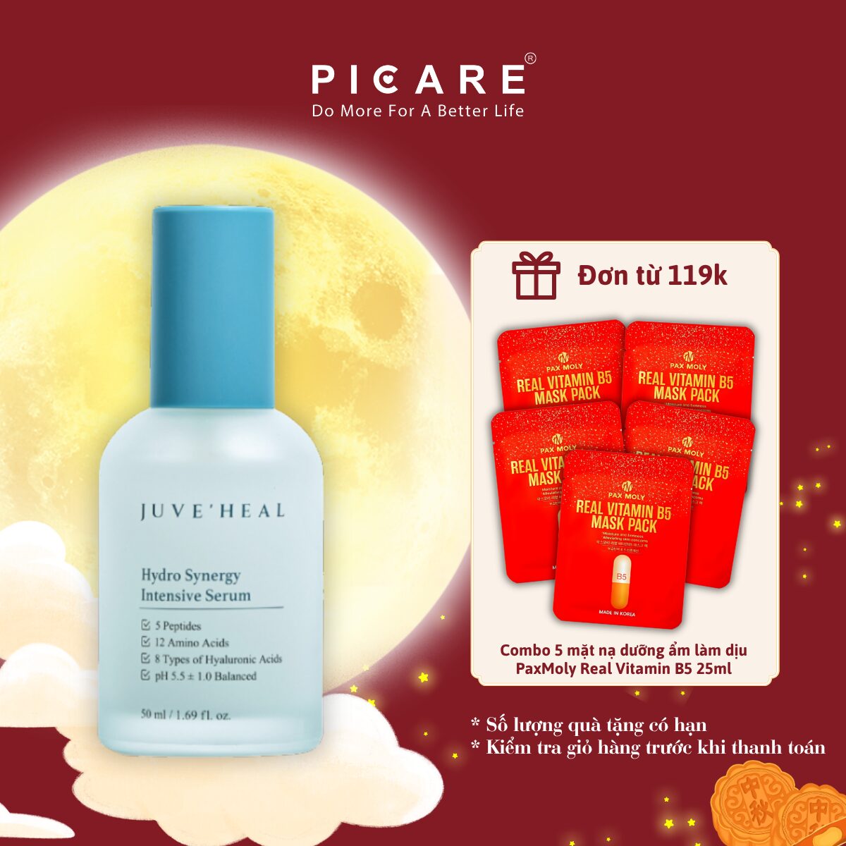 Tinh chất dưỡng sáng da cấp ẩm hỗ trợ phục hồi Juve'Heal Hydro Synergy Intensive Serum 50ml