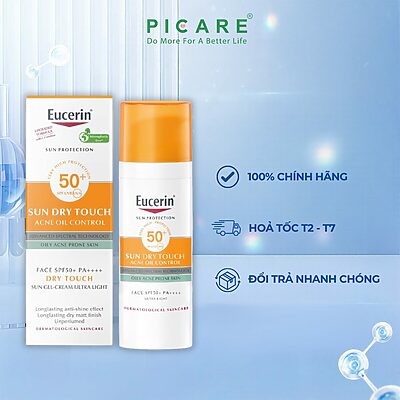 Kem Chống Nắng Cho Da Nhờn Mụn Eucerin Sun Oil Control Dry Touch SPF50+ 50ml