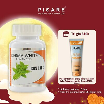 Viên uống chống nắng chống oxi hóa hỗ trợ bảo vệ da Derma White Advance Sun Care 60 viên