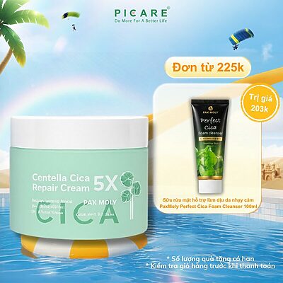 Kem dưỡng rau má giúp cấp ẩm sâu làm dịu và phục hồi cho da PaxMoly Centella Cica 5X Repair Cream 100g