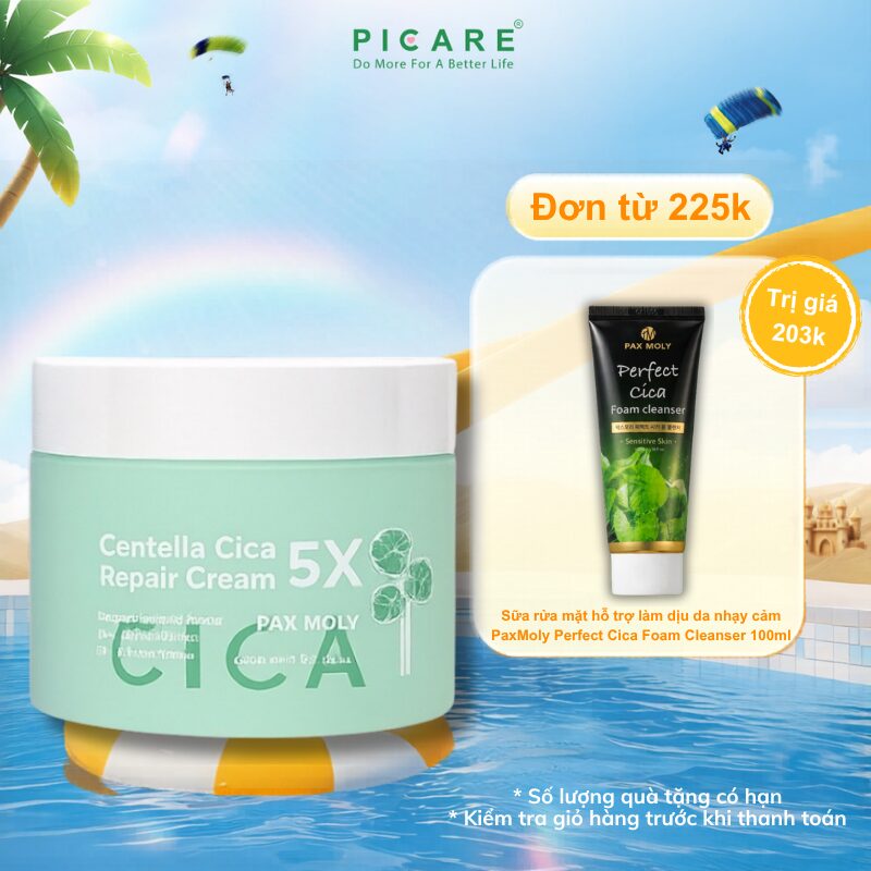Kem dưỡng rau má giúp cấp ẩm sâu làm dịu và phục hồi cho da PaxMoly Centella Cica 5X Repair Cream 100g