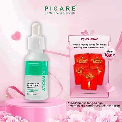 Tinh chất giúp cân bằng dầu thừa và se khít lỗ chân lông PaxMoly Niacinamide 15% + Zinc 5% Serum 30ml