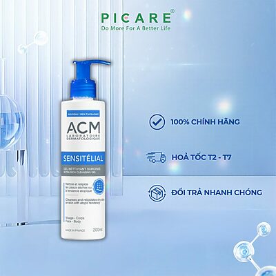 Sữa Rửa Mặt Dành Cho Da Nhạy Cảm ACM Sensitelial Cleansing Gel 200ml