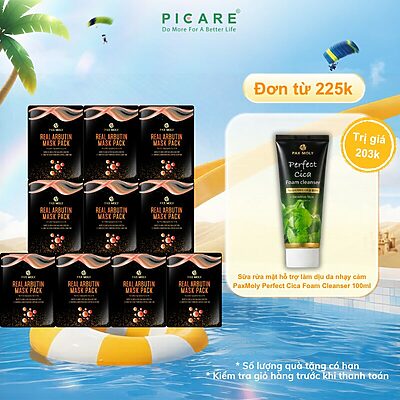 Mặt nạ dưỡng ẩm giúp dưỡng sáng và làm đều màu da PAXMOLY Real Arbutin Mask Pack 25ml ( Hộp 10 miếng )