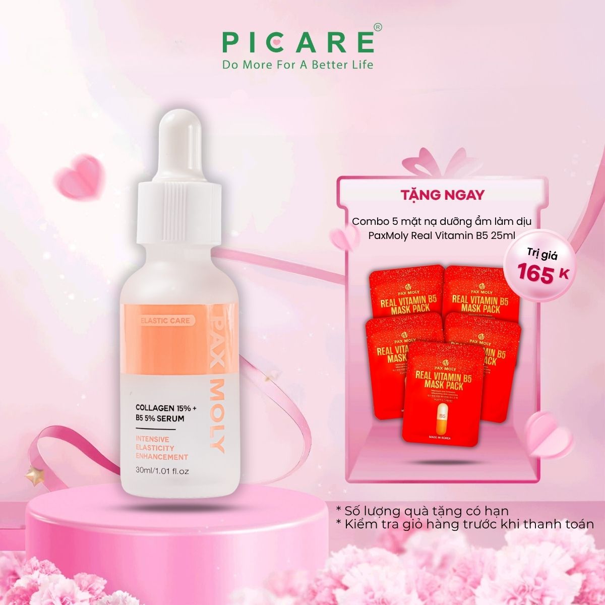 Tinh chất giúp cải thiện độ đàn hồi và làm dịu cho da nhạy cảm PaxMoly Collagen 15% + B5 5% Serum 30ml
