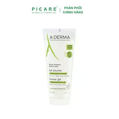 Gel rửa mặt tắm gội dịu nhẹ dành cho da bé da nhạy cảm A-Derma Hydrating Shower Cream 200ml