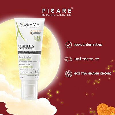 Kem Dưỡng Ẩm Dành Cho Da Mặt Và Cơ Thể Giúp Da Mềm Mại A-Derma Exomega Allergo Emollient Balm 200ml