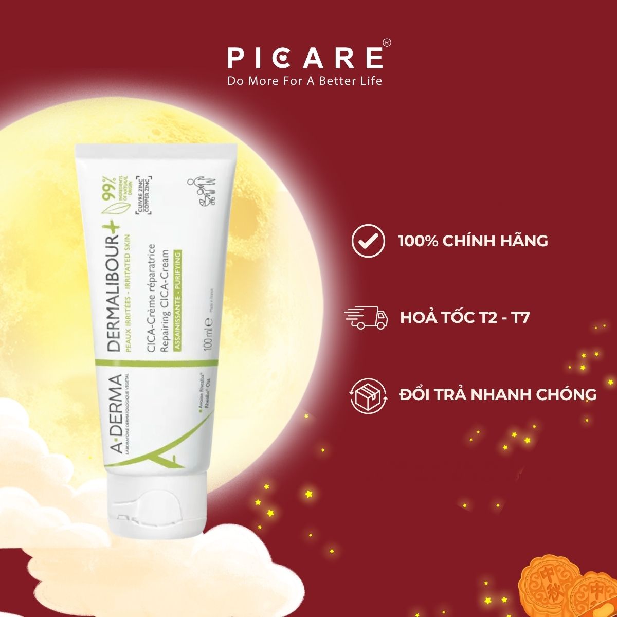 Kem Làm Dịu Và Phục Hồi Da Kích Ứng A-Derma Dermalibour+ Repairing Cream 50ml