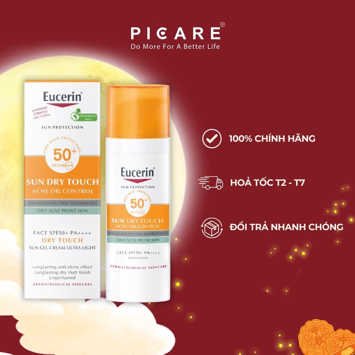 Kem Chống Nắng Cho Da Nhờn Mụn Eucerin Sun Oil Control Dry Touch SPF50+ 50ml