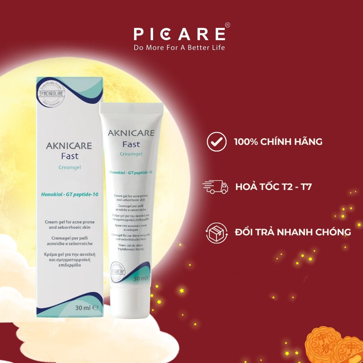 Kem Giảm Viêm Mụn, Kiểm Soát Bã Nhờn Aknicare Fast Cream Gel 30ml