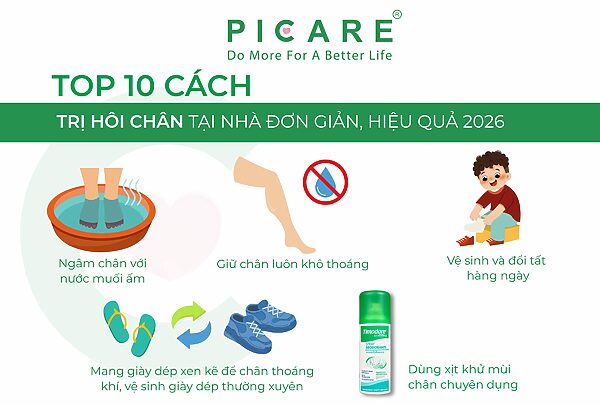 Cách trị hôi chân tại nhà hiệu quả 2026