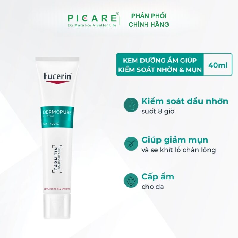 Kem Dưỡng Ẩm Giúp Kiểm Soát Nhờn Eucerin Dermopure Clinical Mat Fluid 40ML