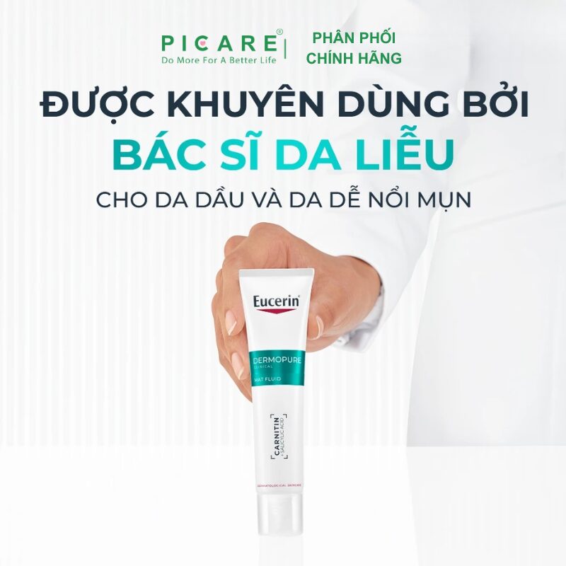 Kem Dưỡng Ẩm Giúp Kiểm Soát Nhờn Eucerin Dermopure Clinical Mat Fluid 40ML - Ảnh 7