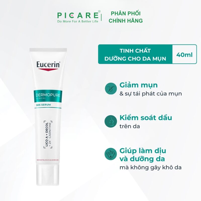 Tinh chất dưỡng giúp cho da mụn Eucerin Dermopure Clinical SOS Serum 40ml