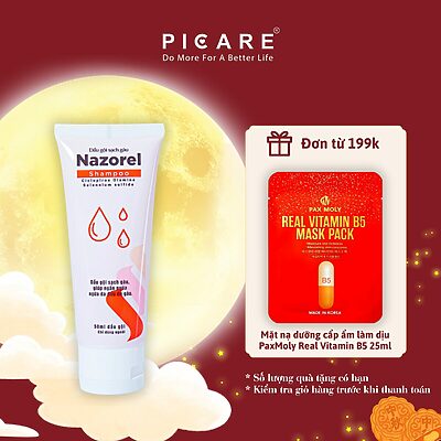 Dầu gội cải thiện da đầu dầu, giảm gàu ngứa Nazorel Shampoo 50ml