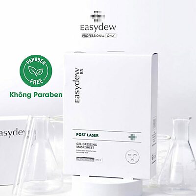 Mặt nạ cấp ẩm phục hồi dành cho da nhạy cảm da sau laser Easydew RX Post Laser Gel Dessing Mask Sheet 38ml hộp/ 5 miếng