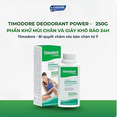 Phấn khử mùi chân và giày khô ráo 24h Timodore Deodorant Power - 250g