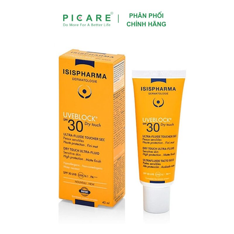 Kem Chống Nắng Dành Cho Mọi Loại Da, Phù Hợp Da Nhạy Cảm ISIS PHARMA UVEBLOCK SPF 30+ DRY TOUCH