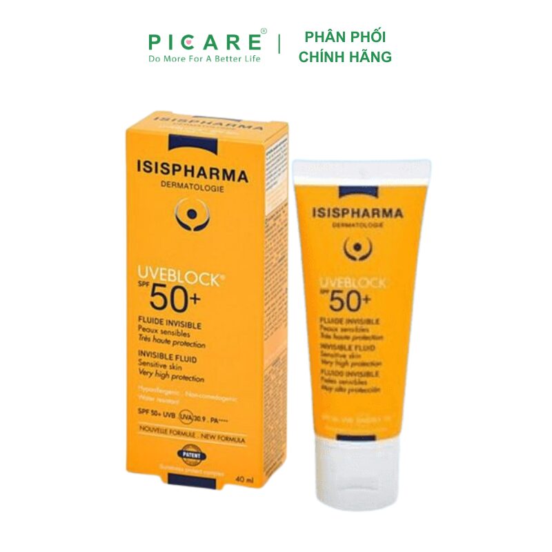 Kem chống nắng Isispharma UVEBLOCK SPF 50+ FLUIDE INVISIBLE 40 ML