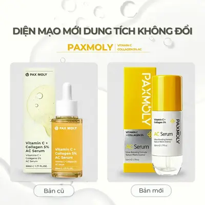 Tinh chất giúp dưỡng sáng, cải thiện độ đàn hồi và dưỡng ẩm cho da PAXMOLY Vitamin C + Collagen 5% AC Serum 50ml