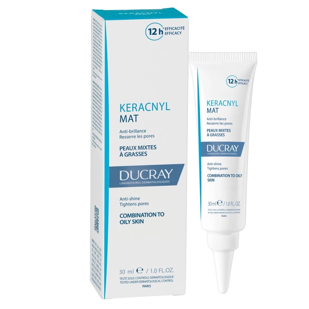Kem dưỡng làm giảm bóng nhờn, thu nhỏ lỗ chân lông Ducray Keracnyl Mat 30ml - Ảnh 4